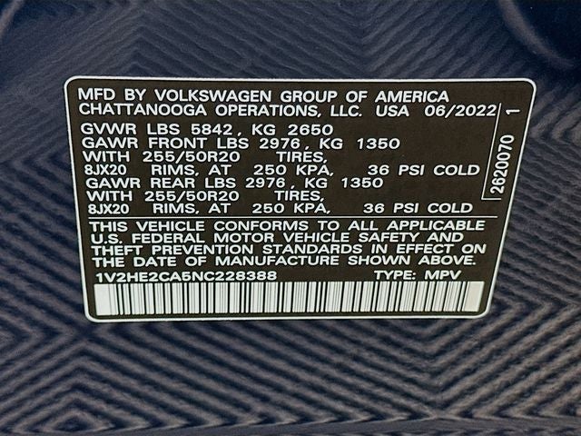 2022 Volkswagen Atlas Cross Sport 3.6L V6 SE w/Technology