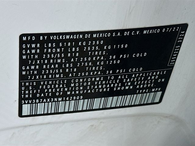 2022 Volkswagen Tiguan 2.0T SE