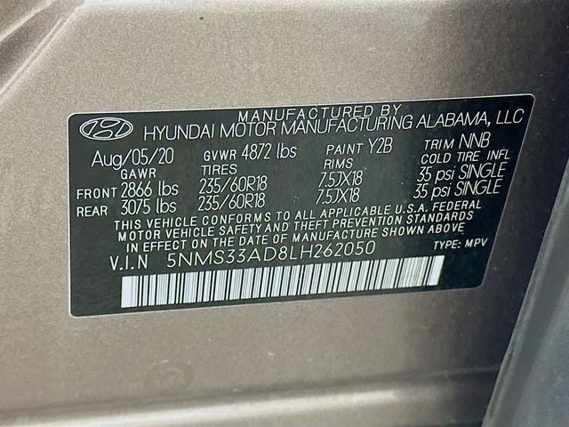 2020 Hyundai SANTA FE SEL