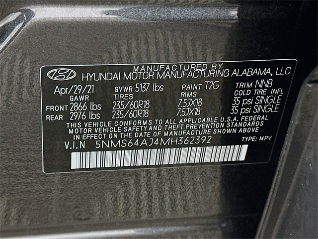 2021 Hyundai SANTA FE SEL