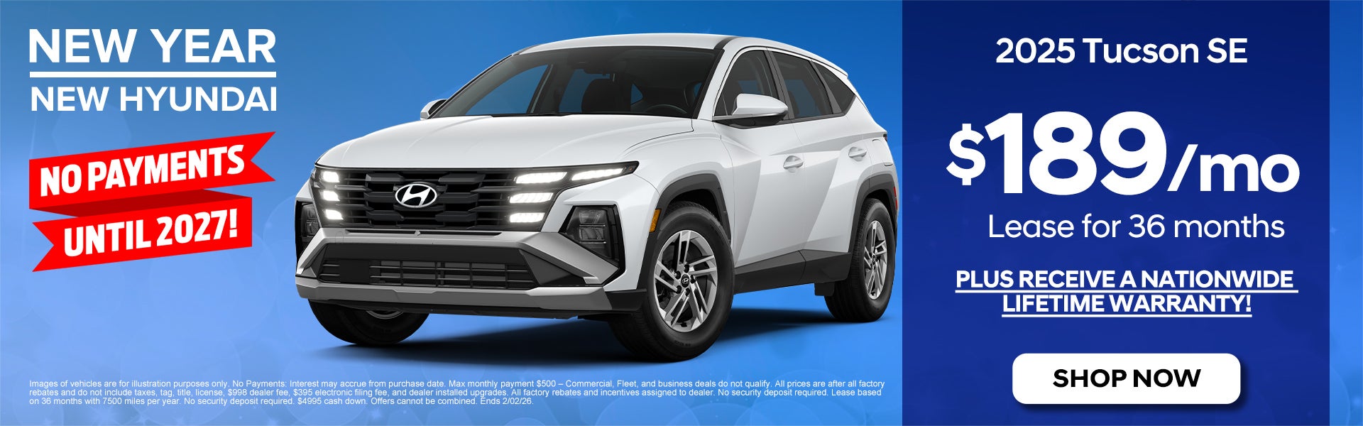 2025 Tucson SE $189/mo