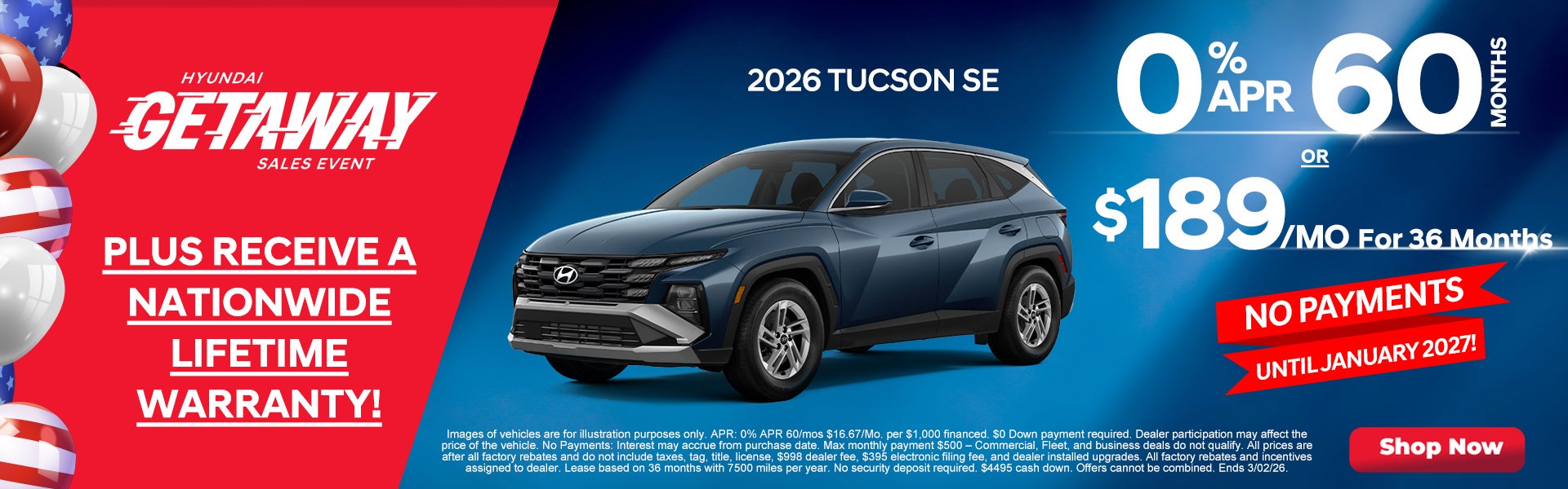 2025 Tucson SE $189/mo