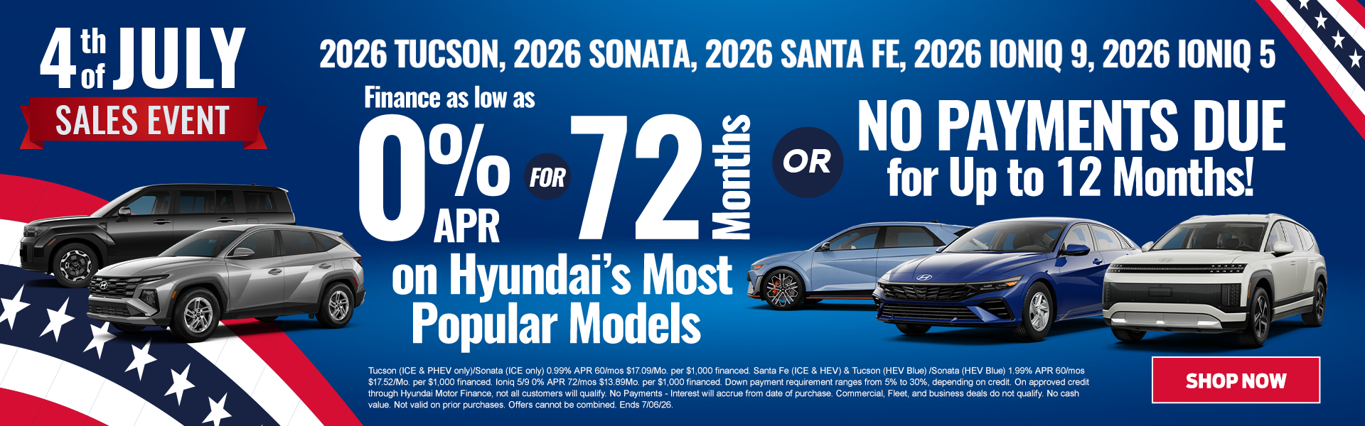 0% for 72 PLUS No Payments for up to 12 months!
