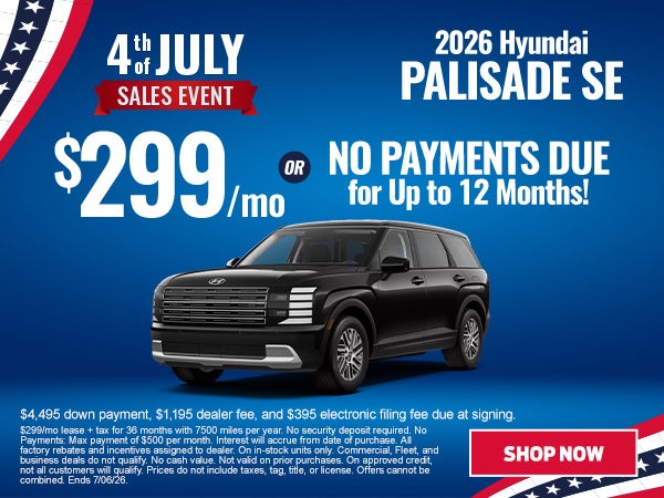 2026 Palisade SE $299/mo