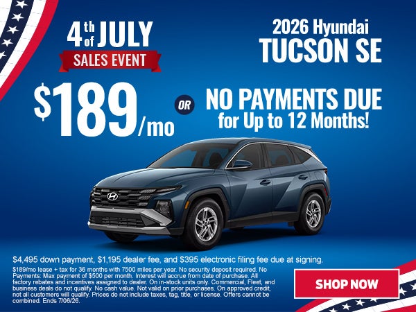 2026 Tucson SE $189/mo