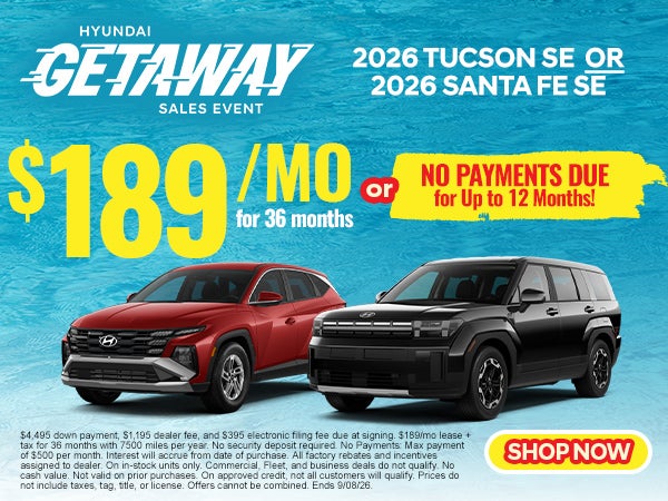 2026 Tucson SE OR Santa Fe SE under $189/mo