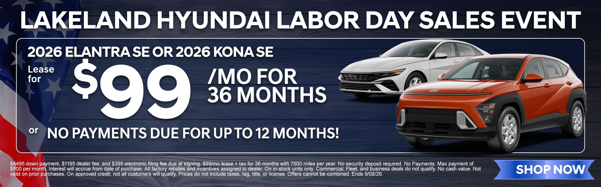 $99/mo Elantra or Kona