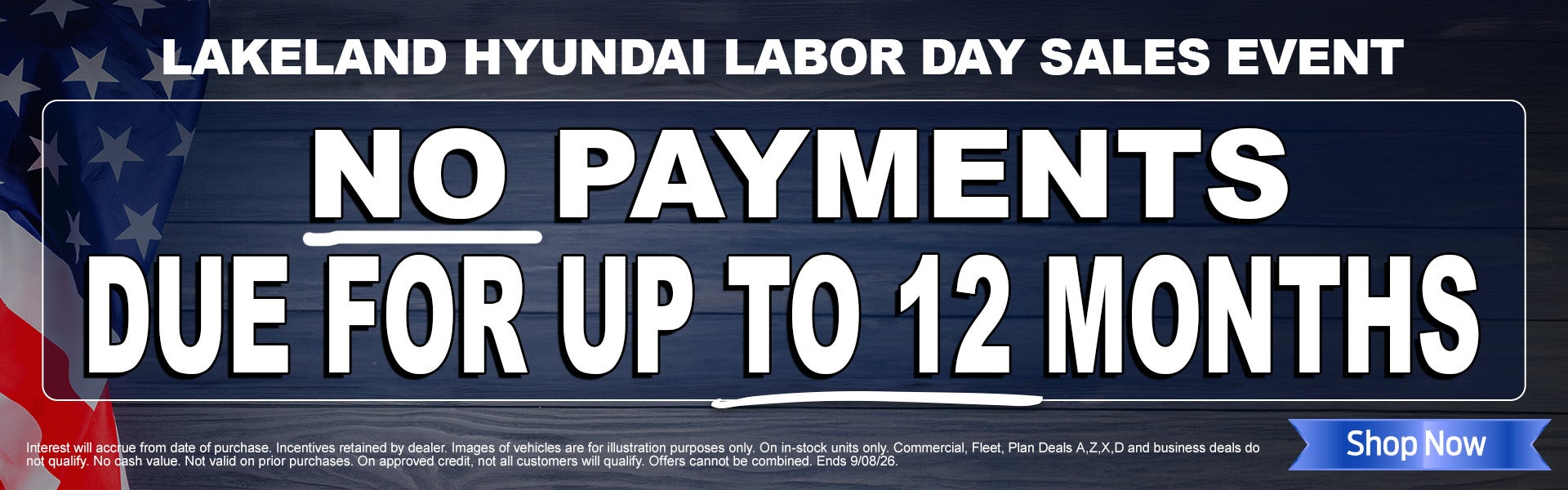 NO PAYMENTS FOR UP TO 12 MONTHS