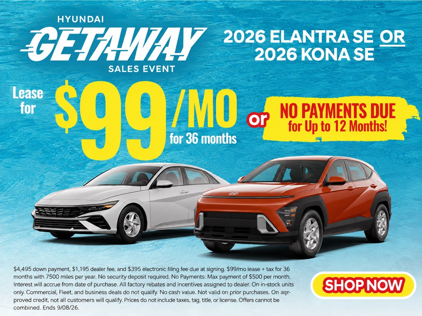 Elantra OR Kona Starting at Just $189/mo