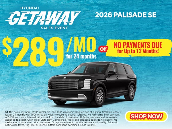 2026 Palisade SE $289/mo