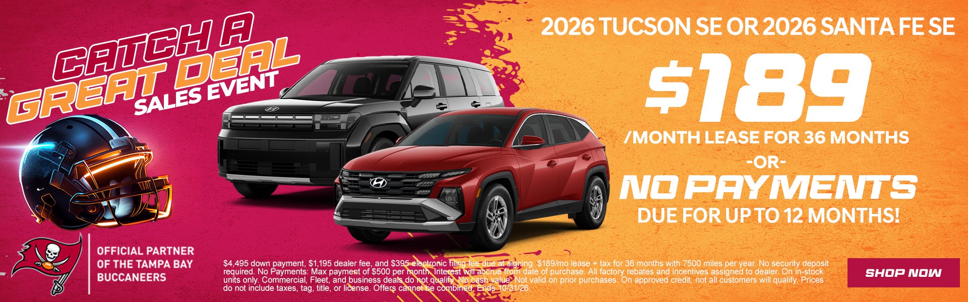 2026 Santa Fe SE OR 2026 Tucson SE For just $189/mo