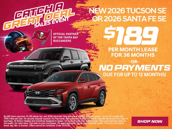 2026 Santa Fe SE OR 2026 Tucson SE For just $189/mo