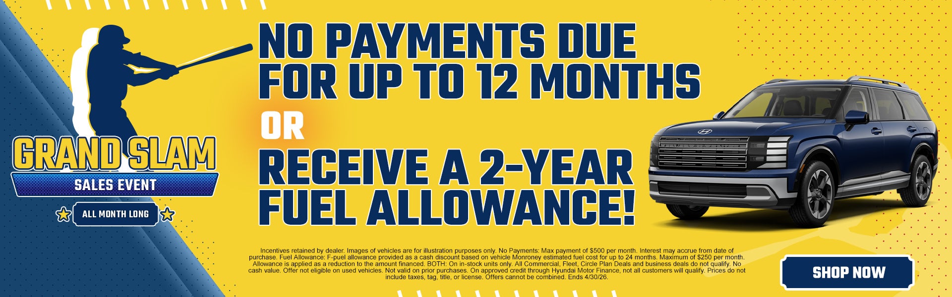 No Payments for 12 Months or 2 Years Fuel Allowance